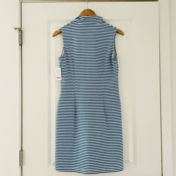 NWT Sailor-Sailor Britt 1/4 Zip Front Striped Sleeveless UPF 50+ Dress - Picture 3 of 7